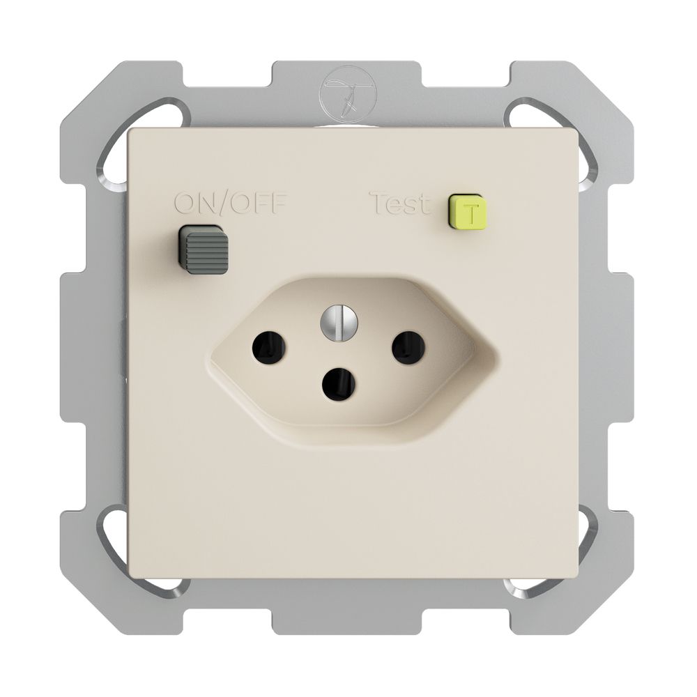 UP-Steckdose EDIZIOdue T13 FI 30mA FM, crema