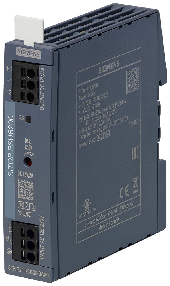 Stromversorgung Siemens SITOP, IN: 120…230VAC (120…240VDC), OUT: 12VDC/2A