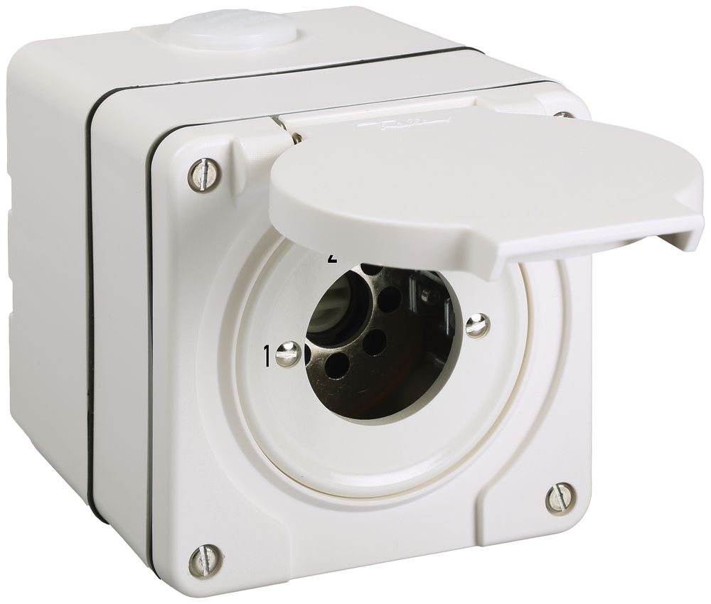 AP-Stufenschalter ohne Zylinder NEVO 2P, IP55, 1-2-3, weiss