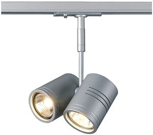 Strahler SLV BIMA II 2×GU10 50W mit 1-Phasen-Adapter IP20 silbergrau