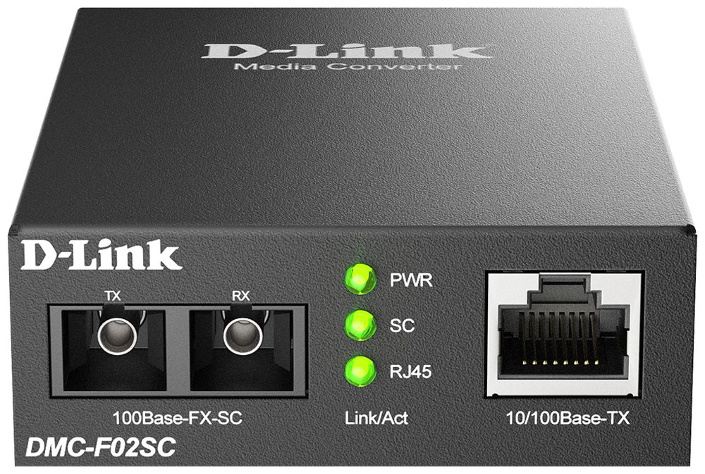 Convertitore D-LINK DMC-F02SC/E, RJ45 10/100BASE-TX ↔ SC-d 100BASE-FX-SC