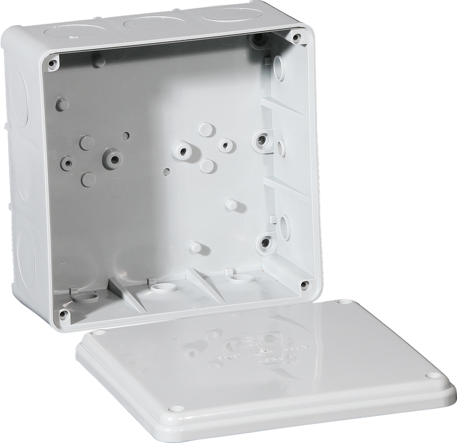 Boîte de dérivation 142×142×71mm, pour entrées de câble, sans bornes, IP54