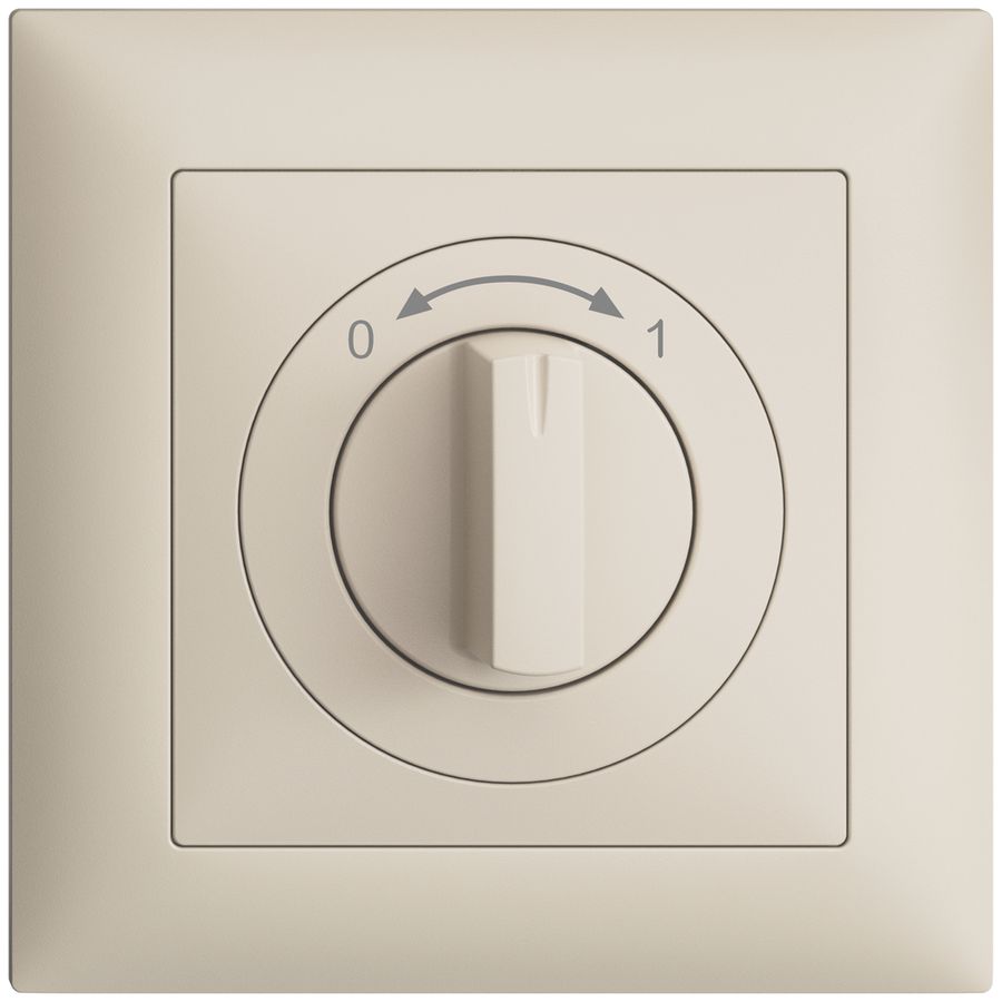 Frontset EDIZIOdue 0<->1 crema 88×88mm für Schwenktaster