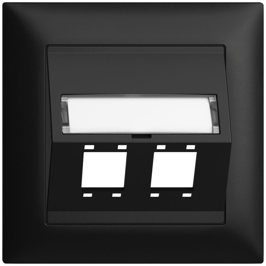 Kit montage ENC EDIZIOdue FMI sortie oblique 2×R&M cat.5e/6/LC spécial, noir