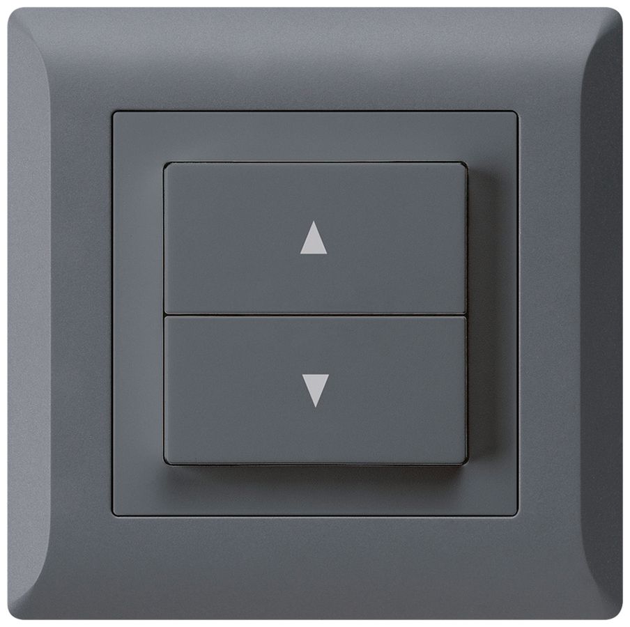 UP-Storenschalter kallysto.line anthrazit mit 2 Funktionstasten Steckklemmen