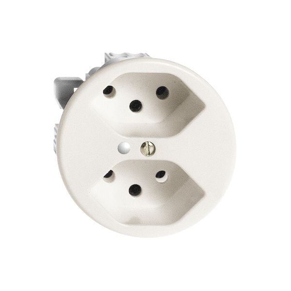 Prise FH 2×T13 blanc avec LED vert