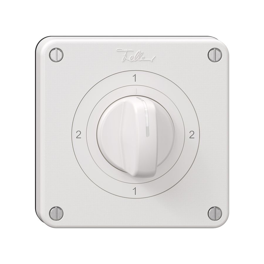 Drehschalter NEVO N.CO 3/1L, mit Drehgriff, KS, 2-1-2-1, weiss