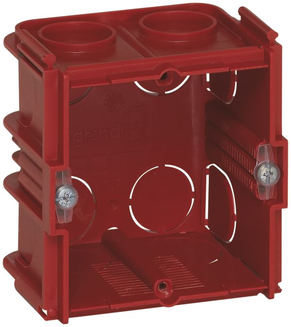 Boîtier ENC BATIBOX 2 mod. pour maçonnerie T=50mm rouge