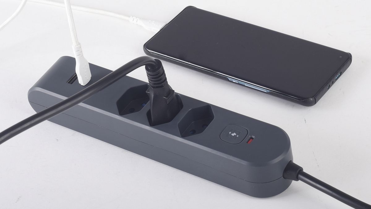 Prise multiple Steffen STEBA IQ 3×T13 1×USB-A 1×USB-C PD 3m anthracite