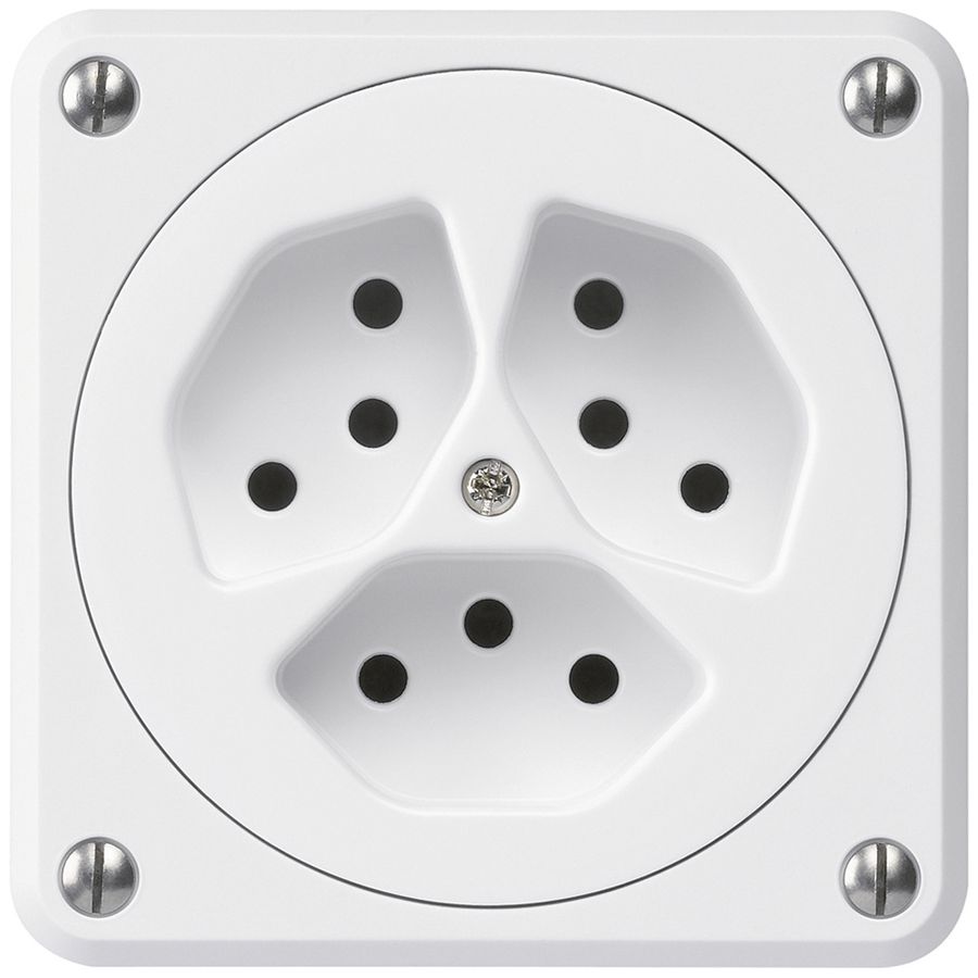 Prise ENC robusto 3×type 13 blanc sans clapet pour combinaison