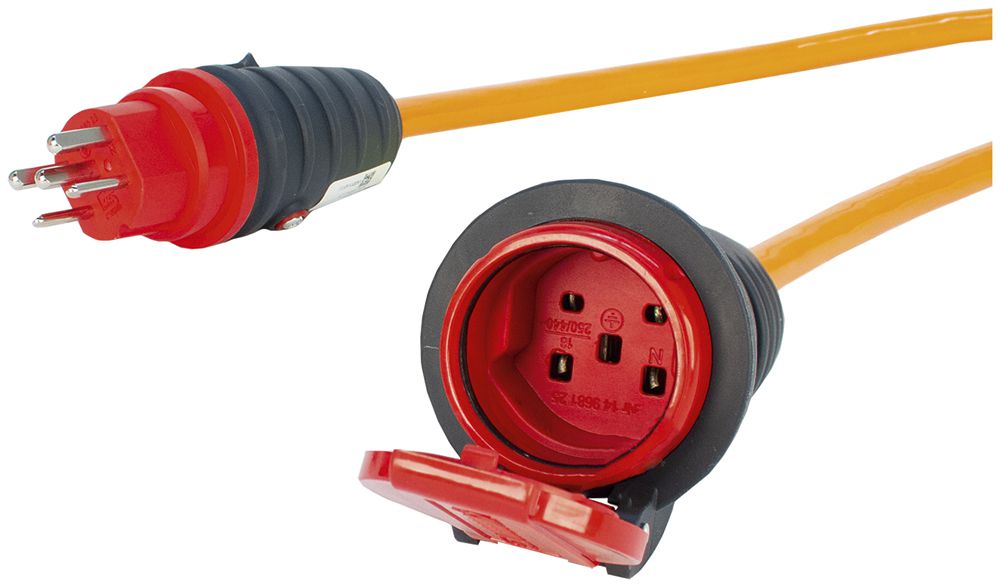 Verlängerungskabel Steffen EPR-PUR 5×2.5mm² 10m T25/T25 für Industrie orange