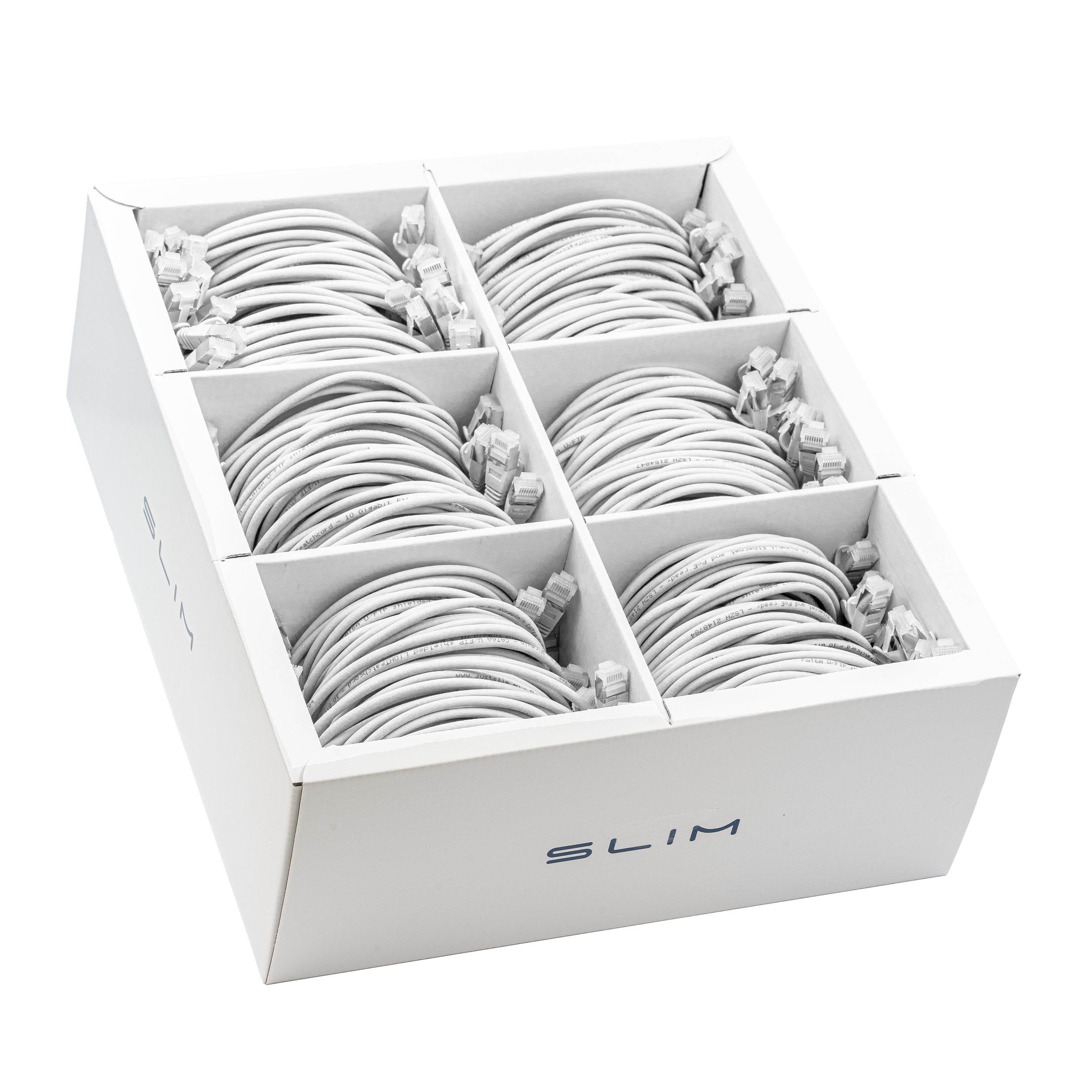 Cavo patch SLIM: 1.5m, bianco, 60 pezzi  Cat.6A, U/FTP, jack non infrangibile