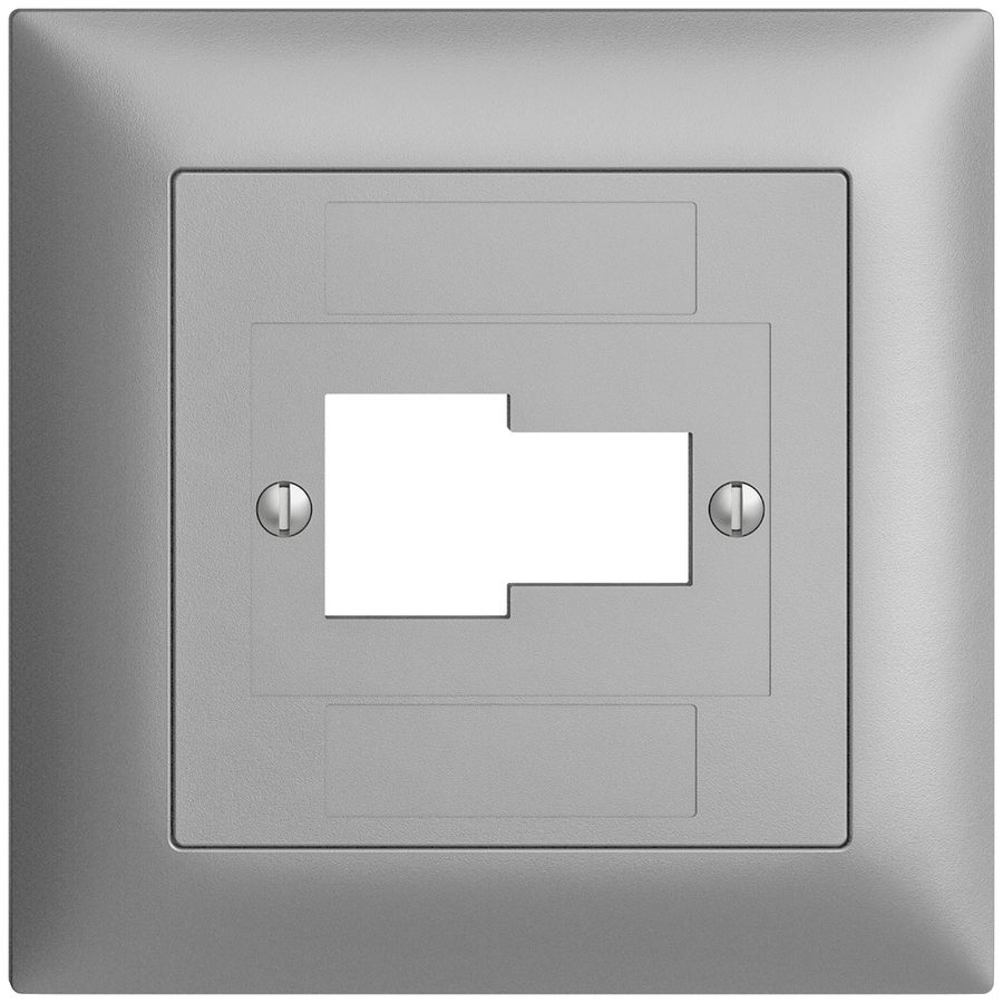 Frontset EDIZIOdue silver 88×88mm 1×TT 1×RJ45