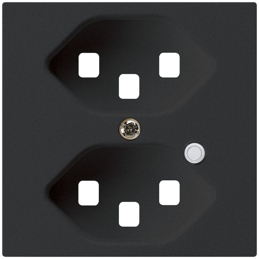 Piastra frontale per presa Hager kallysto 2×T23 illuminato H nero