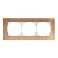 Cadre de recouvrement EDIZIOdue prestige 1×3 laiton champagne