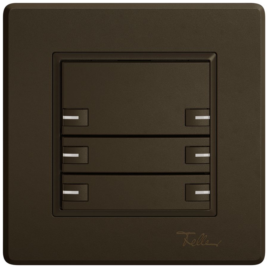 Poussoir KNX RGB ENC EDIZIO.liv SNAPFIX® capteur temp.RGB-LED 6× comm.1T br