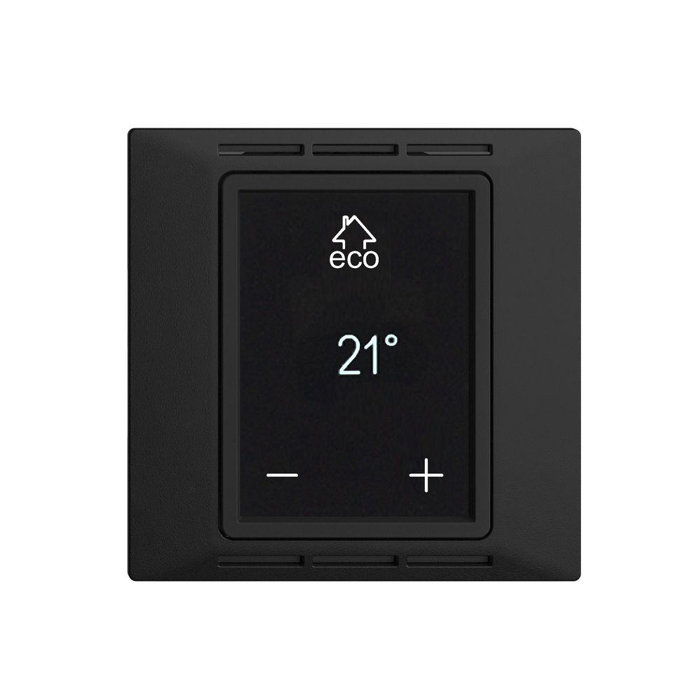 Termostato ambiente EDIZIOdue F nero, con display, riscald.pavim.