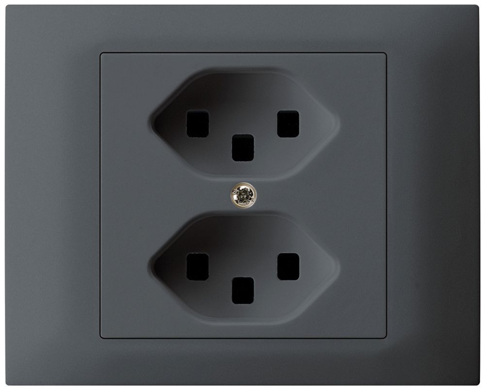 EB-Steckdose kallysto 2×T23 anthrazit