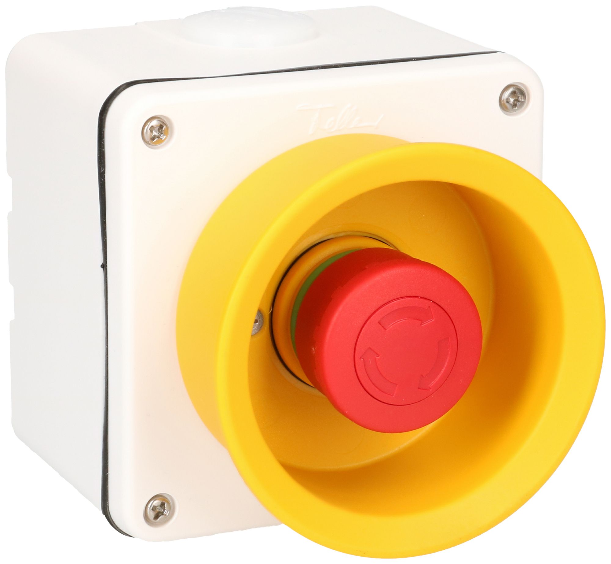 AP-Not-Aus-Taster AWAG, Front NEVO, IP55, Schutzkragen