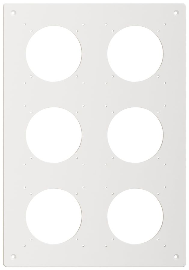 Piastra di montaggio Feller NEVO SNAPFIX® 3×2 Ø69mm 225×325mm bianco