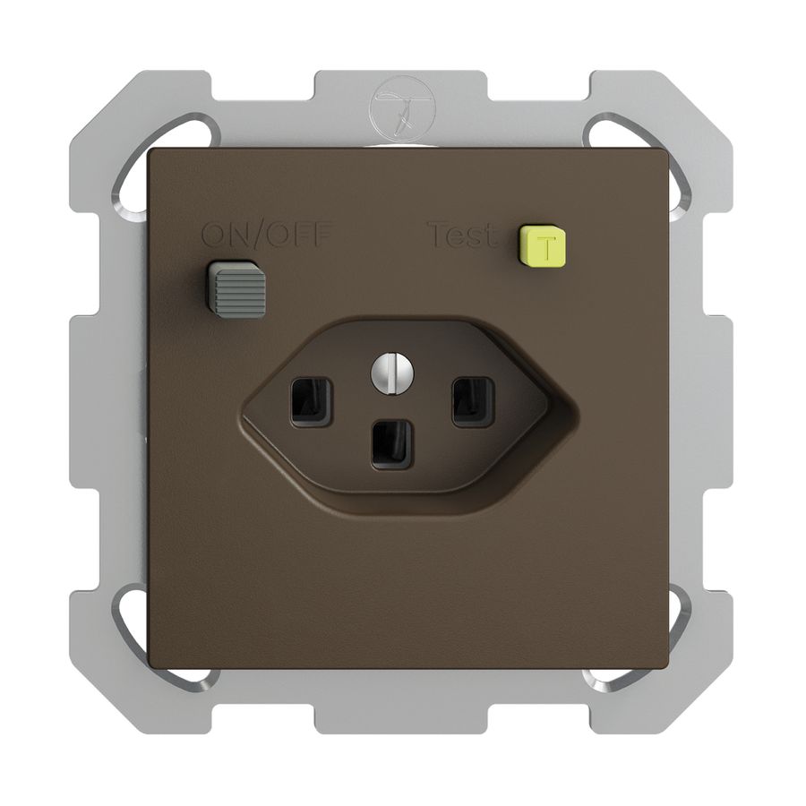 UP-Steckdose EDIZIOdue T23 FI 30mA FM, coffee