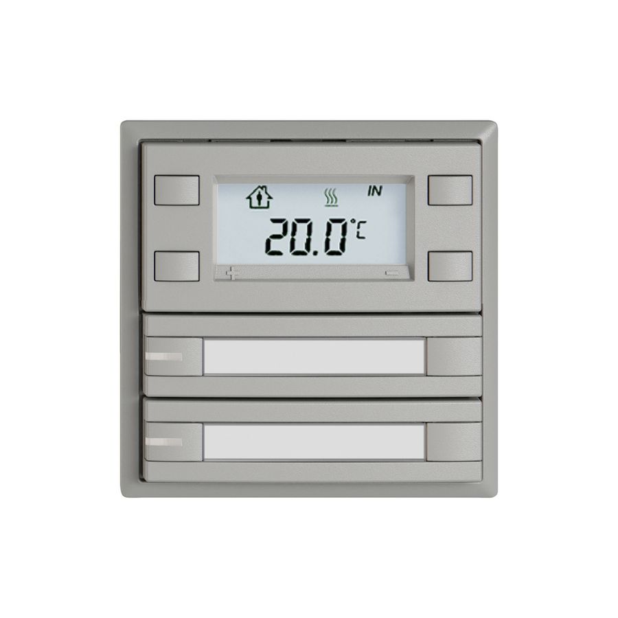 Poussoir RTH EDIZIO.liv SNAPFIX® a.RGB-LED étiqu.2×touches comm.2T grc