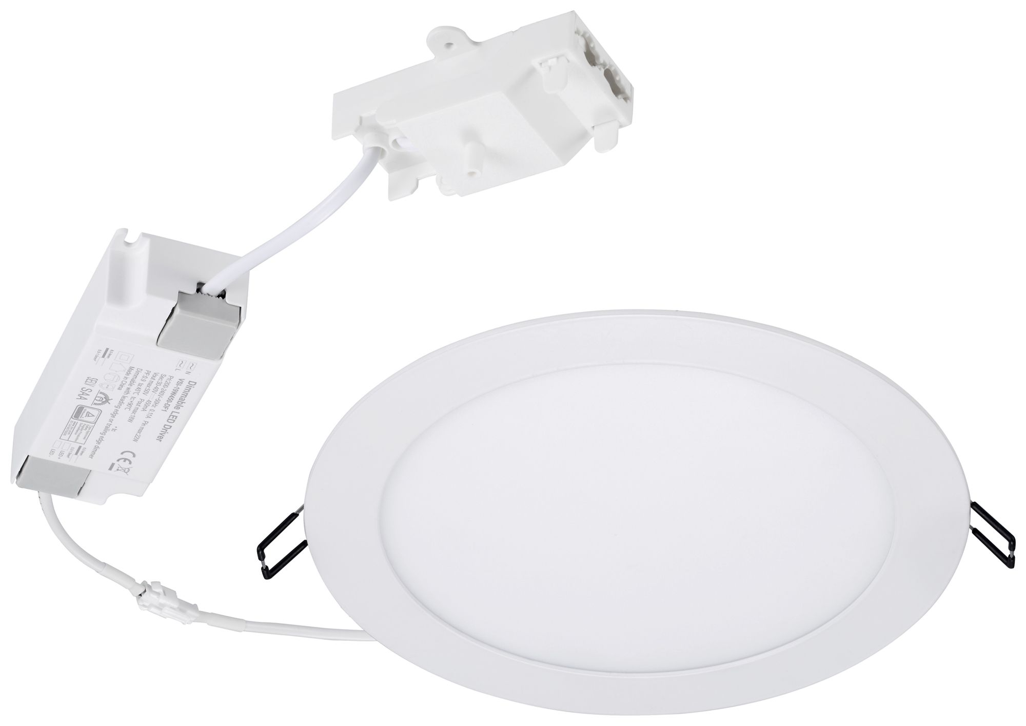 Downlight LED Sylvania Flat 205 17W 1750lm 4000K IP44 120° VAR Ø226mm blanc