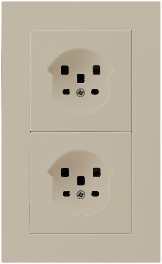 UP-Kombi 2×1 HA kallysto.pro 2×Typ 25 mit Steckklemmen beige