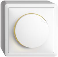 AP-Drehdimmer EDIZIOdue 40…600W beleuchtet, Phasenanschnitt weiss