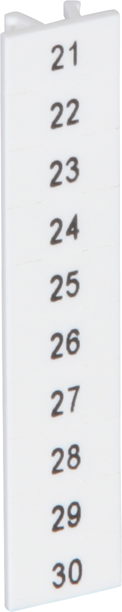 Zackband ZB 21…30 weiss quer bedruckt mit 10 Schildchen 5mm