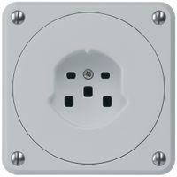 UP-Steckdose robusto Typ 25 grau ohne Klappdeckel für Kombination