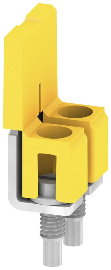 Querverbinder 2 Klemmen 41A 400V 6.1mm isoliert gelb