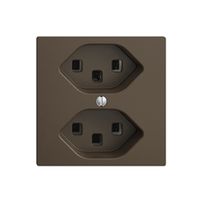 Steckdose EDIZIOdue 2×T23 coffee 16A, mit Steckklemmen