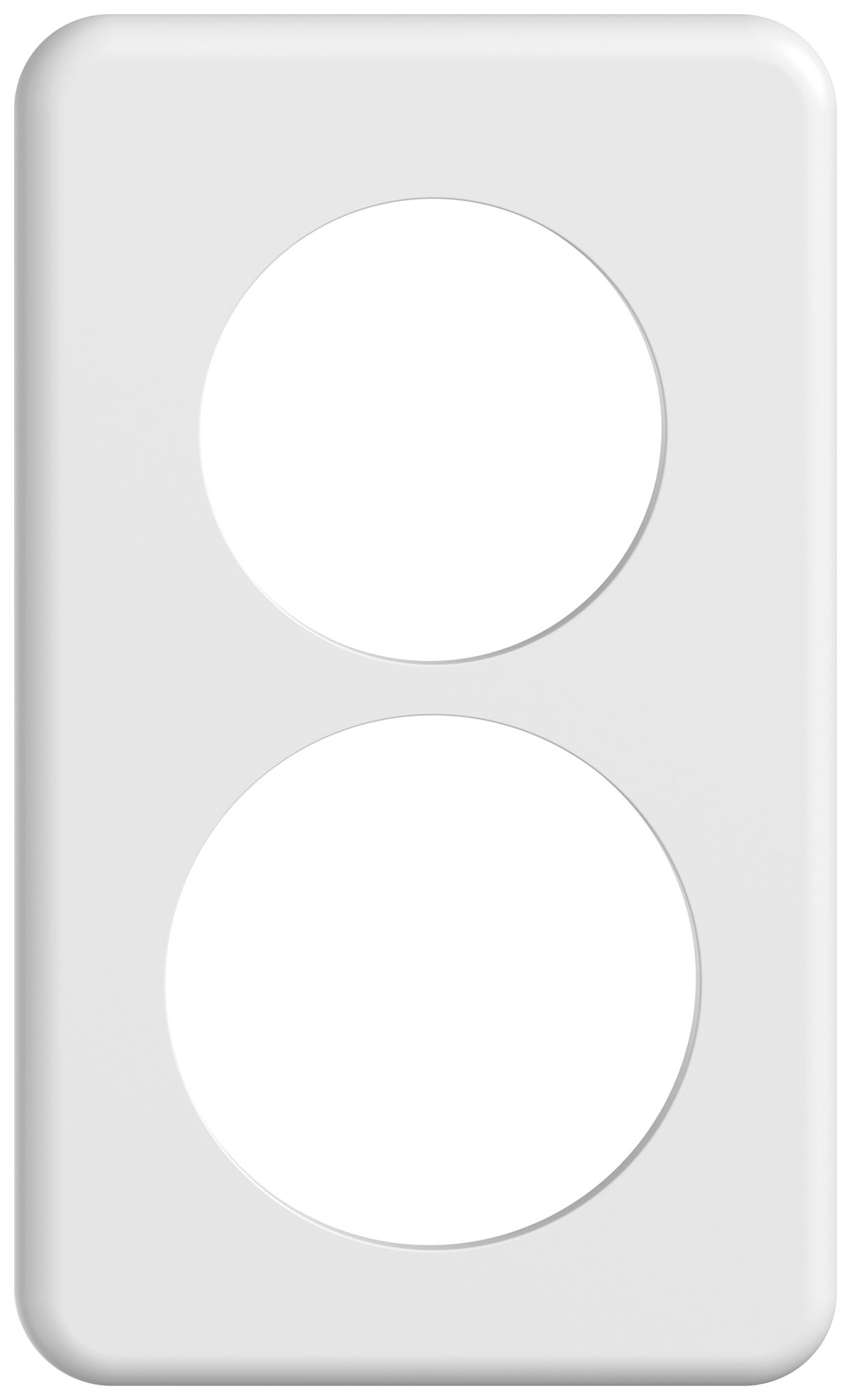 UP-Abdeckplatte STANDARDdue SNAPFIX® 2×1/1×2 1×Ø50 1×Ø58 90×150mm ws