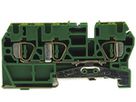 Borne de terre joignable Woertz 0.5…2.5mm² ressort 3×1 rail DIN 35mm vert/jaune