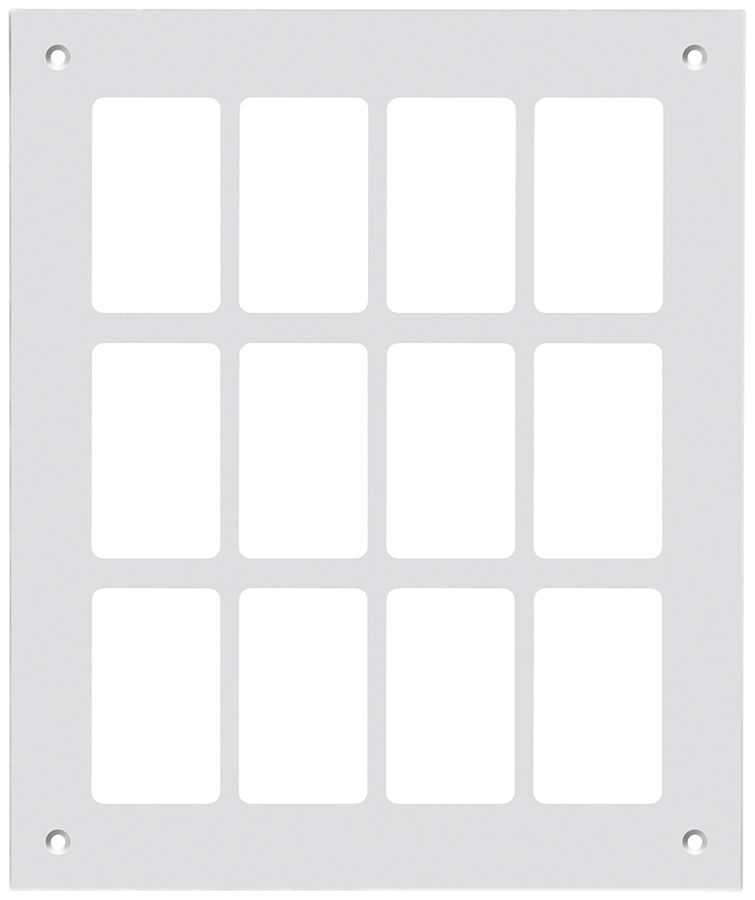 Montageplatte Hager FLF 3/5 3×4 Aluminium eloxiert weiss