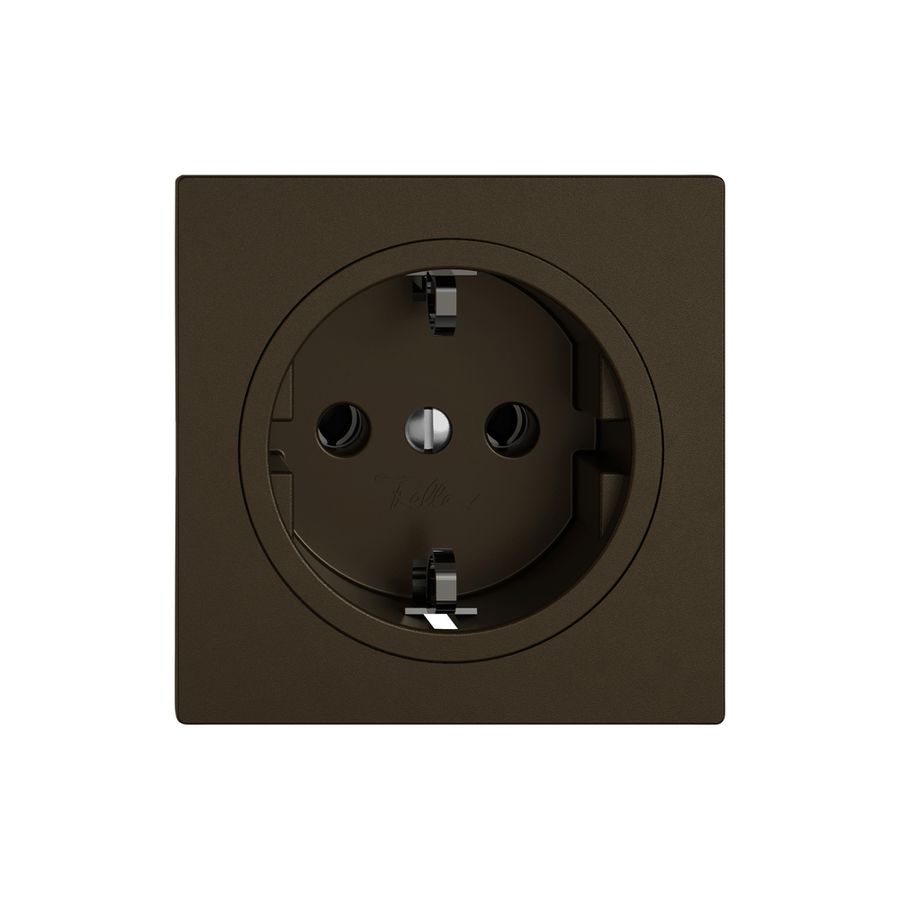 Presa EDIZIO.liv SNAPFIX® SCHUKO 16A 230V 60×60mm umbra