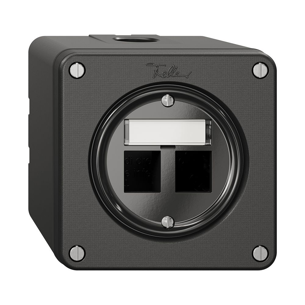 Kit de montage NAPU Feller freenet, pour sortie droite, double, noir