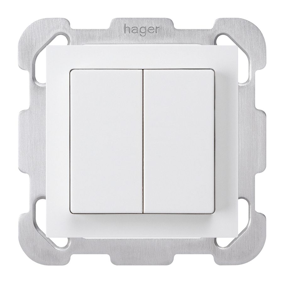 UP-Taster kallysto AR 2L weiss mit Befestigungsplatte