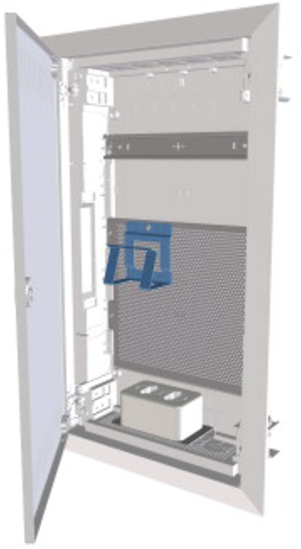 Distributeur ENC Eaton multimédia 3-rangées, porte plate en acier, blanc