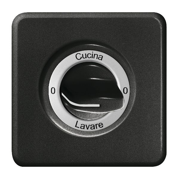 Kit front. 0-Cuccina-0-Lavare per interr.rotativo nero