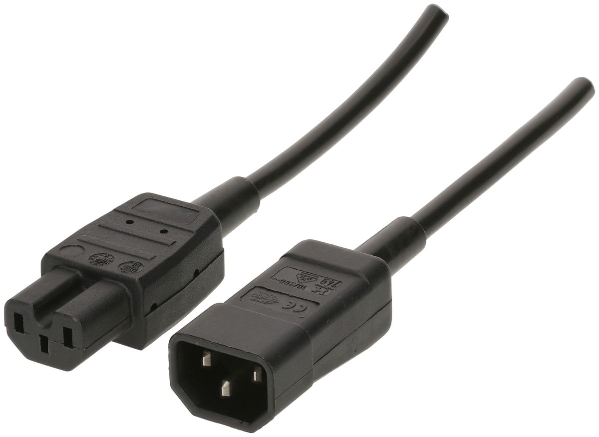 Apparatekabel MAX HAURI C14/C15 Td 3×1mm² 2.5m schwarz