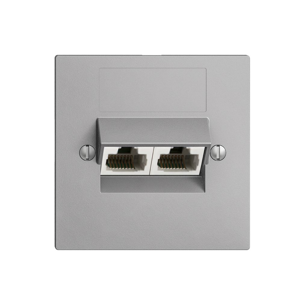 UP-Dose 2×RJ45/u 8P getr. EDIZIOdue silver ITplus