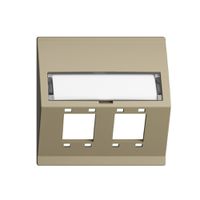 EB-Montageset EDIZIOdue F Schrägauslass 2×R&M Kat.5e/6/LC spezial, sand