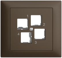 EB-Montageset EDIZIOdue FKE EASYNET S-One, für 4×RJ45, geradeauslass, coffee