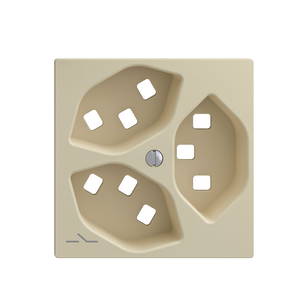 Kit montaggio Feller EDIZIOdue, per presa 3×T23 1×separato, vanille