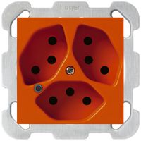 Presa INC Hager kallysto 3×T13 illuminato B arancione