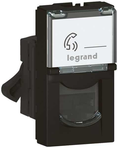 Prise de raccordement MOS 1×RJ45 Kat.6A FTP 1 module noir mat