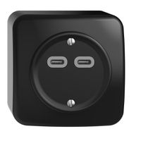 Presa AP USB 18W 2×tipo C Feller STANDARDdue QX54 230V 3600mA nero