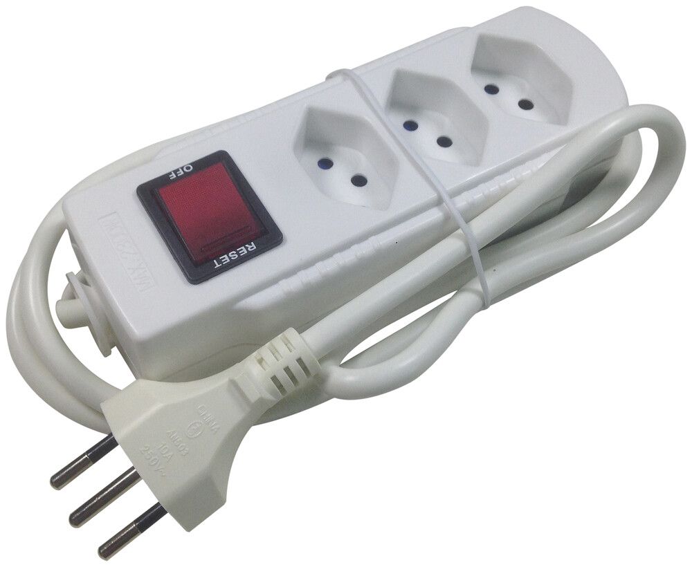 Mehrfachsteckdose mit Schalter ELBROLINE 3×T13 1.5m weiss